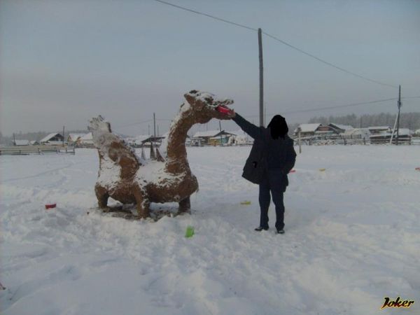 Скульптуры из коровьих лепех