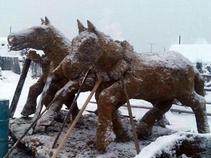 Якутский скульптор вылепил петушка из дерьма