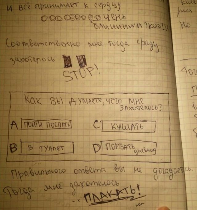 Что пишут дети в дневниках и анкетах