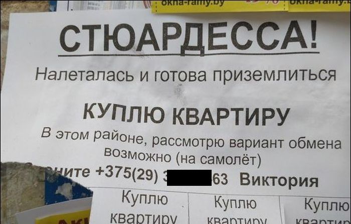 Прикольные надписи и объявления