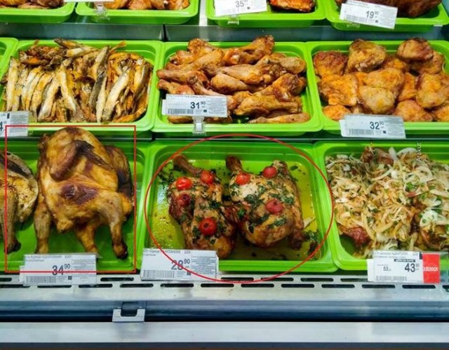 Сколько дней на прилавке магазина может пролежать жареная курица?