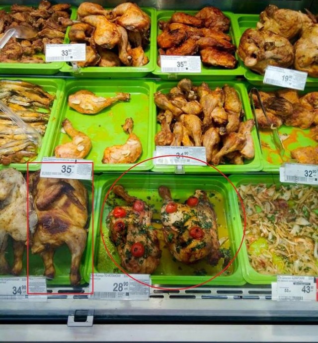 Сколько дней на прилавке магазина может пролежать жареная курица?