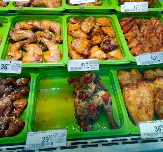 Сколько дней на прилавке магазина может пролежать жареная курица?