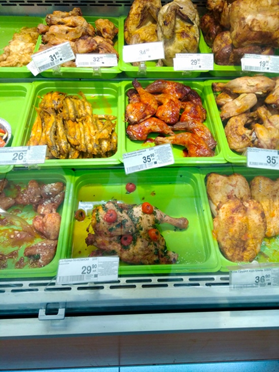 Сколько дней на прилавке магазина может пролежать жареная курица?