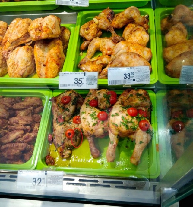 Сколько дней на прилавке магазина может пролежать жареная курица?