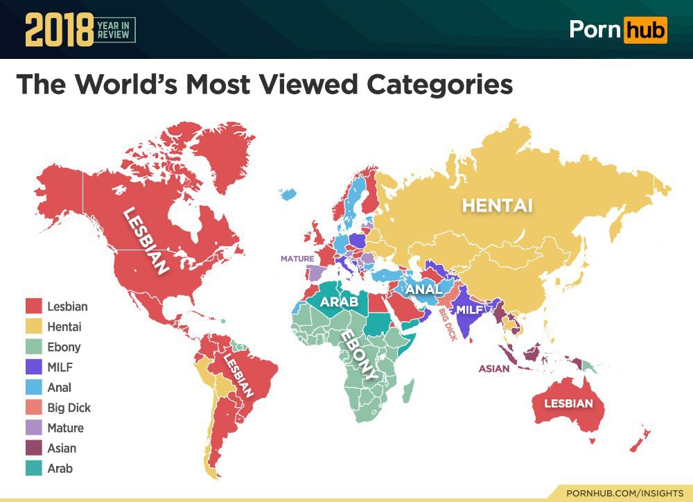 Сервис Pornhub опубликовал итоги 2018 года Сервис Pornhub опубликовал итоги 2018 года