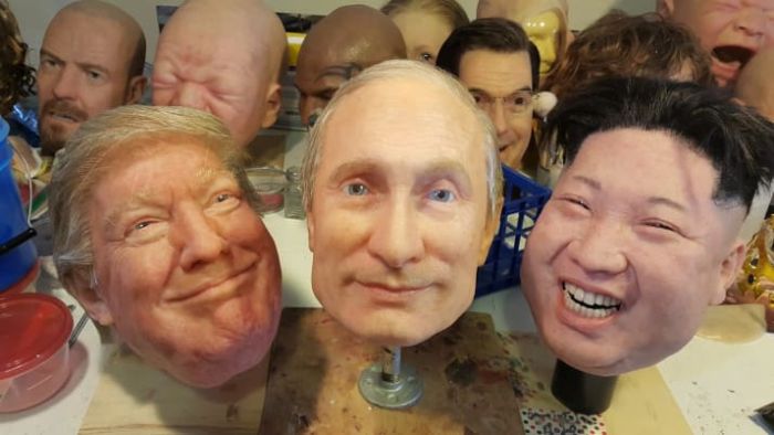 Гиперреалистичные маски Владимира Путина, Дональда Трампа и Ким Чен Ына