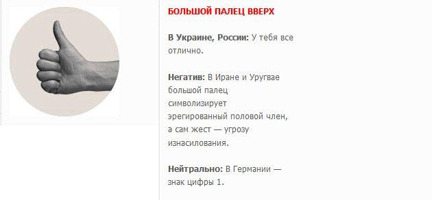 Что означают жесты в разных странах (6 фото)