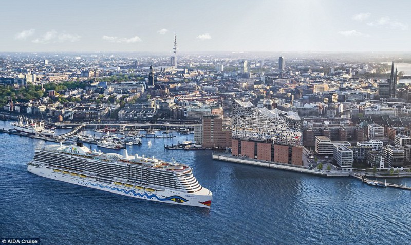 В Германии спустили на воду роскошный лайнер с полем для гольфа, аквапарком и 17 ресторанами В Германии спустили на воду роскошный лайнер с полем для гольфа, аквапарком и 17 ресторанами