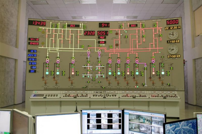 Контрольные комнаты заводов и электростанций советских времен