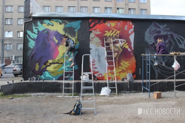 В Новосибирске из-за мести закрасили рисунки сказочных персонажей