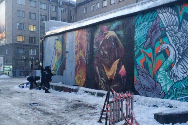 В Новосибирске из-за мести закрасили рисунки сказочных персонажей