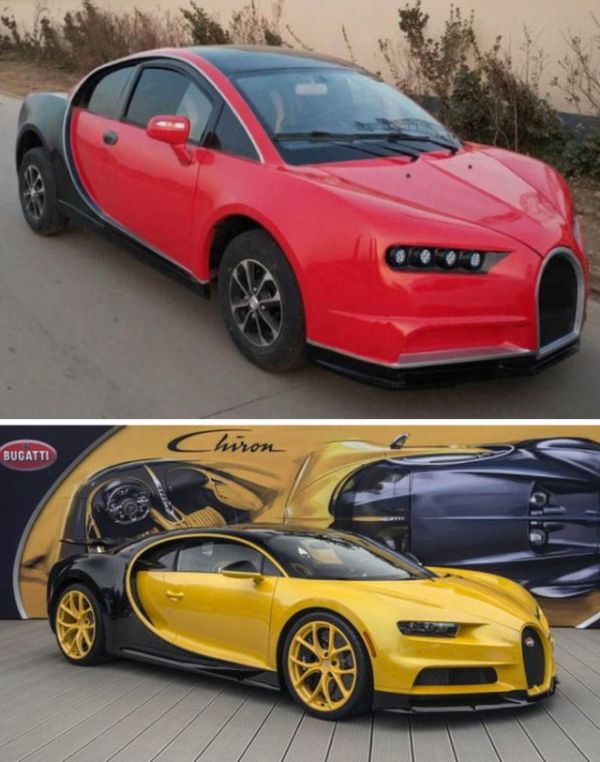 Китайцы выпустили недорогой электромобиль с дизайном Bugatti Chiron