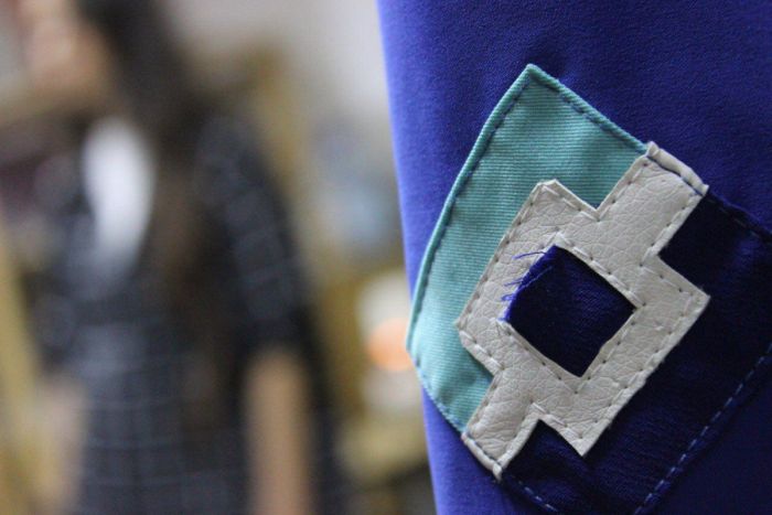 Девушка в образе Роскомнадзор-тян на «Большом фестивале» в Санкт-Петербурге
