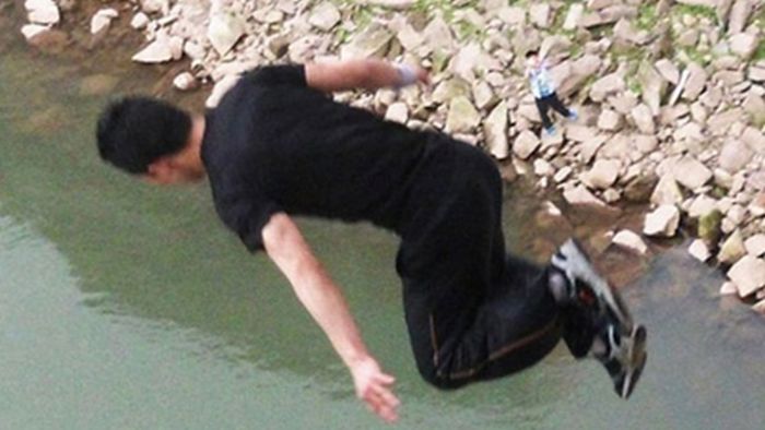 Неудачный паркур. Молодой трейсер погиб, прыгнув с моста (5 фото)