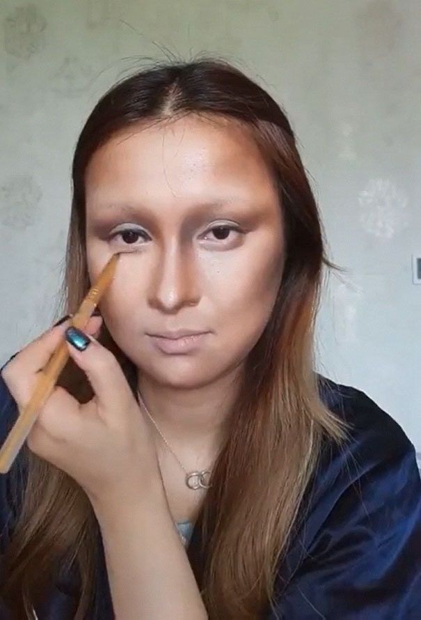 Китаянка с помощью макияжа превратила себя в Мону Лизу