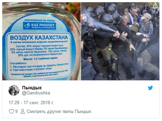 Украинского полицейского, прыснувшего себе в лицо газовым баллончиком, сравнили со старым мемом