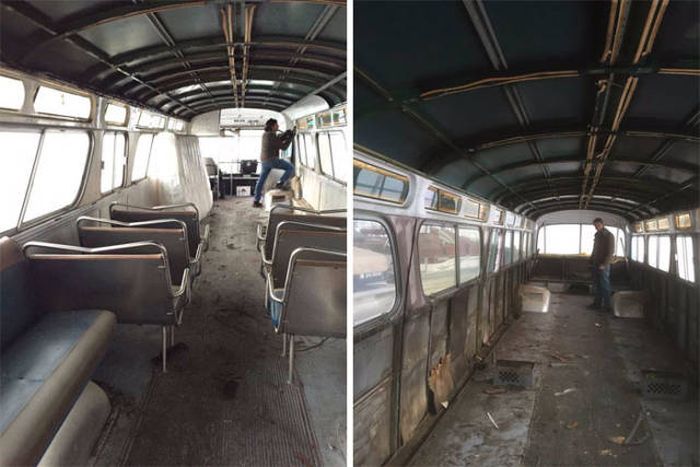 Дом на колесах в старом автобусе