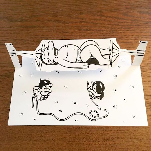 Необычные рисунки с эффектом объемности