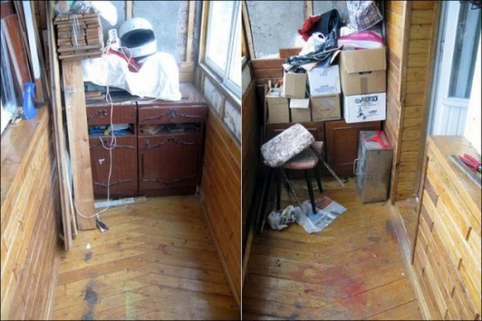 Делаем из захламленного балкона кабинет (20 фото)