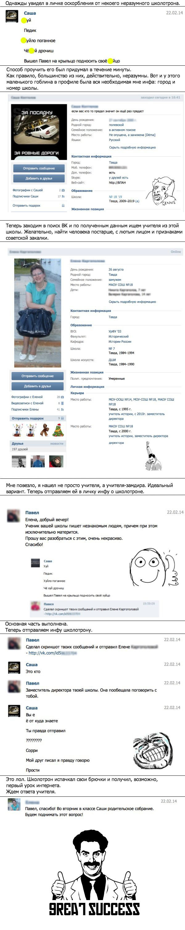 Способ наказания лютой школоты