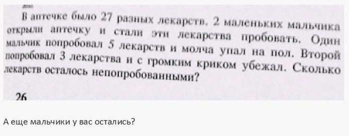 Идиотизмы и странные задания в школьных учебниках