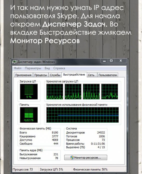Способ вычисления ip через Скайп