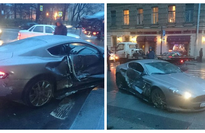 15-летний футболист за рулем Aston Martin устроил аварию в Петербурге