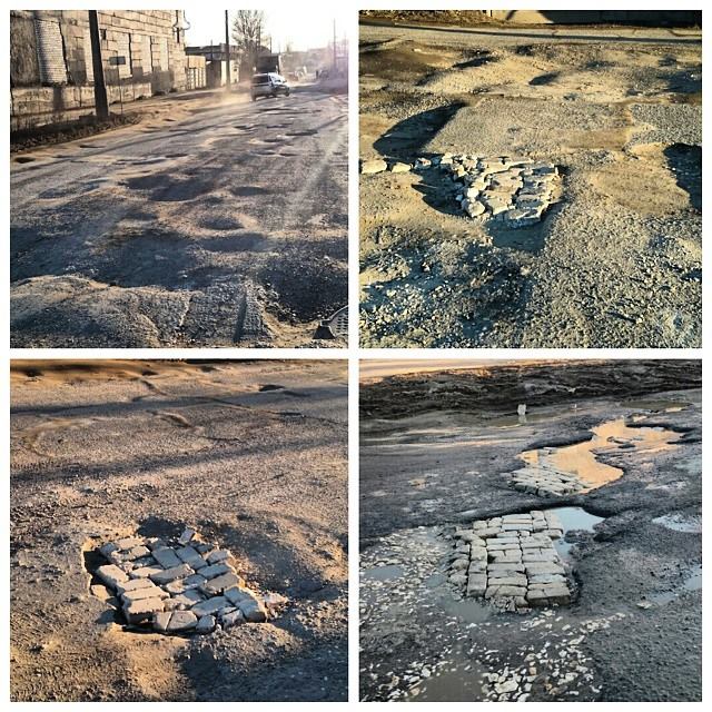 Дороги Волгограда ремонтируют кирпичом! 