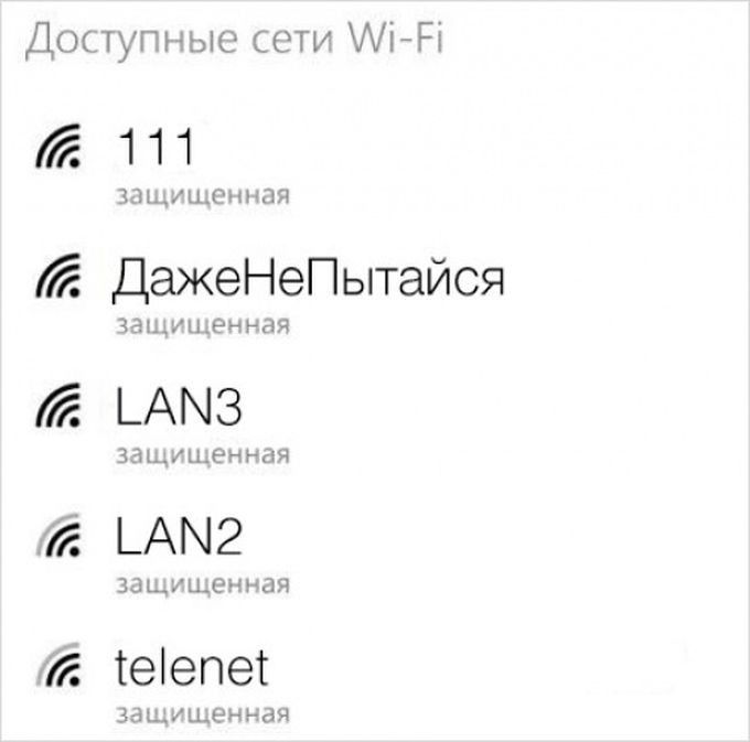 15 креативных названий Wi-Fi-сетей от наших соотечественников
