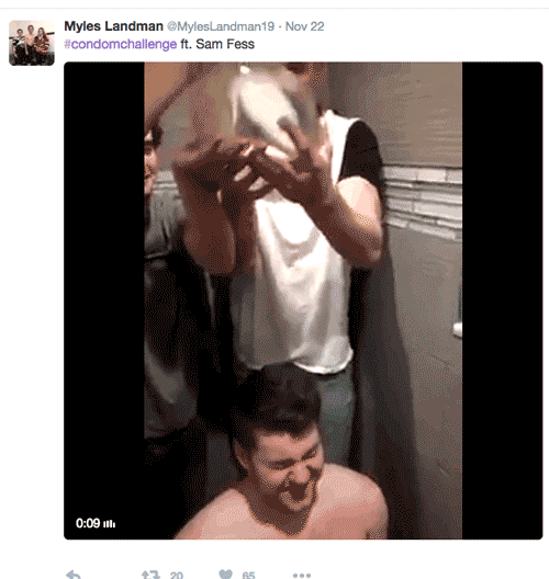 В сети появился новый флешмоб Condom Challenge с наполненным водой презервативом