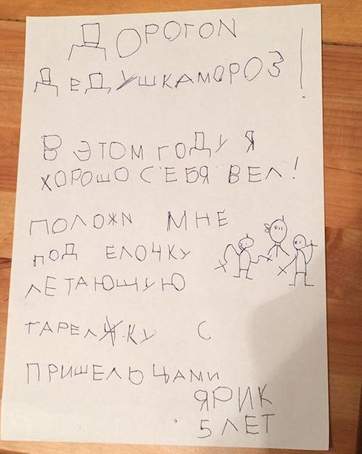 Письма детей Деду Морозу
