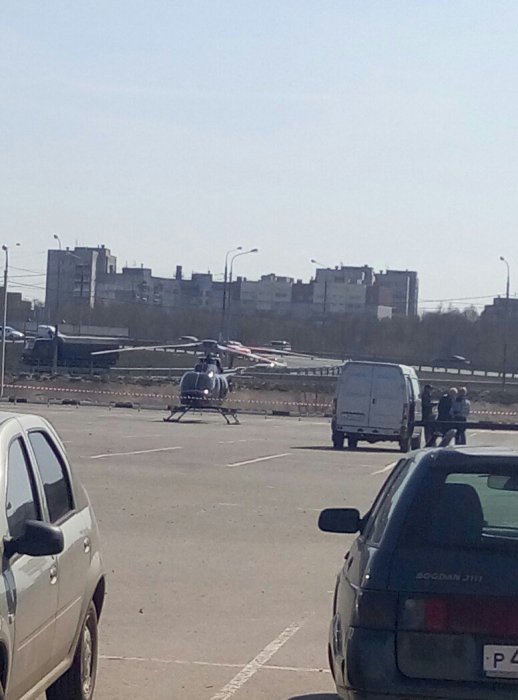 Сердюков прилетел к магазину в Рязани на вертолете