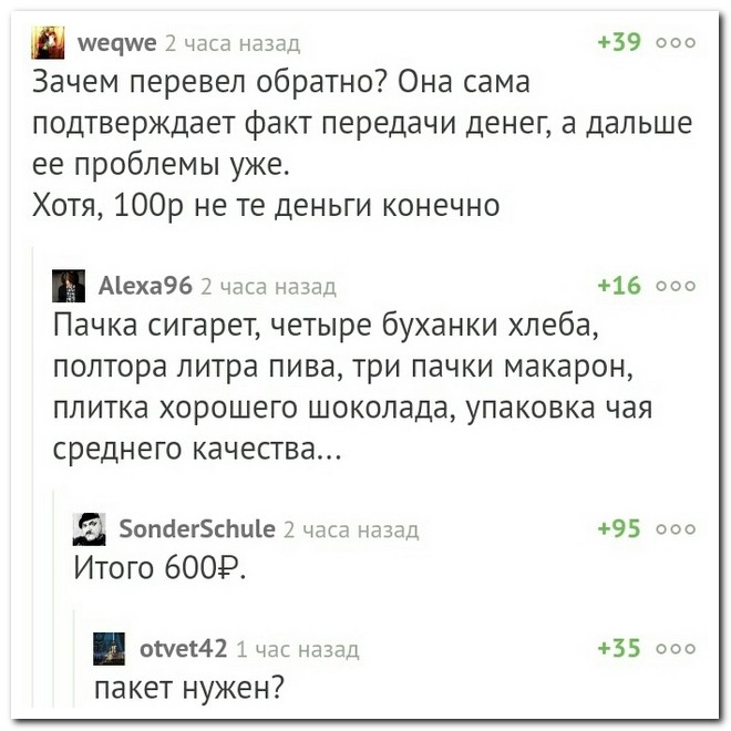 Забавные комментарии из социальных сетей