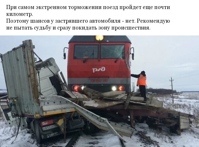 Какие действия выполняет машинист поезда перед столкновением с автомобилем