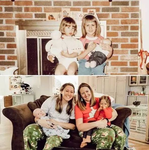 Люди воссоздают свои старые фотографии