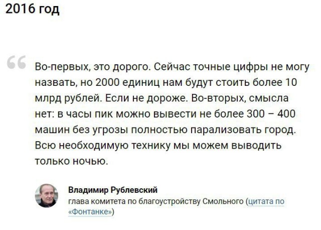 Власти Санкт-Петербурга об уборке снега