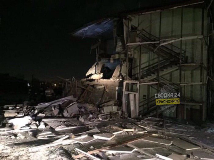 Взрыв газа и обрушение дома в Красноярске