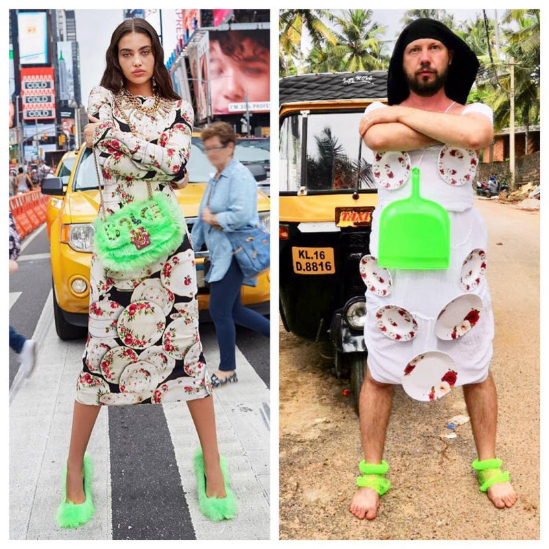 Русский парень забавно воссоздаёт фото знаменитостей, используя для этого только подручные средства