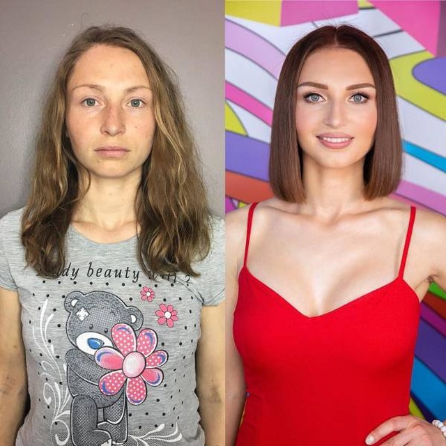 Современный макияж творит чудеса: "До и после"