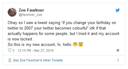 После флешмоба в Twitter со сменой даты рождения, множество аккаунтов были заблокированы