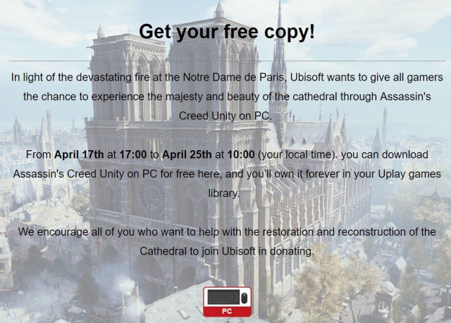  Ubisoft запустили БЕСПЛАТНУЮ раздачу Assassin's Creed Unity для всех желающих