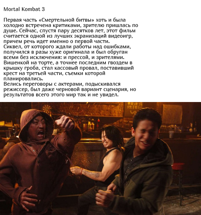 Фильмы, которые были анонсированы, но так и не были сняты