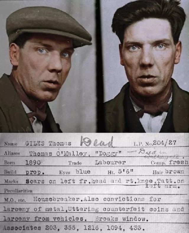 Ирландский художник колоризировал старые снимки британских преступников 1920-30-х годов