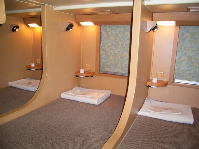 Плацкарт в японском ночном поезде Sunrise Izumo