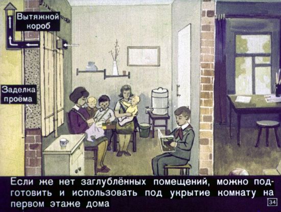 Диафильм 1970 года для школьников. Как выжить в условиях ядерной войны