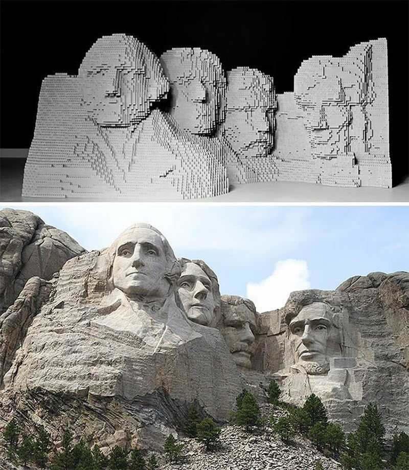 Шедевры искусства, собраннные из LEGO