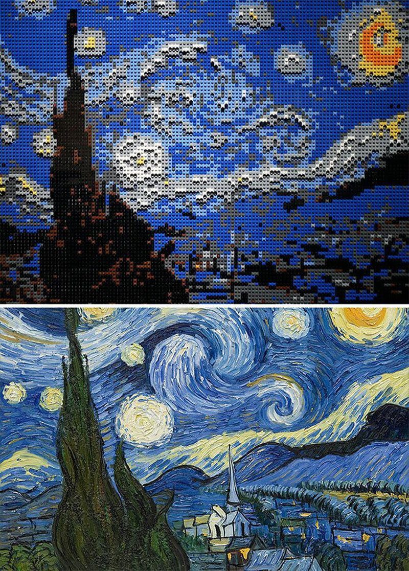 Шедевры искусства, собраннные из LEGO
