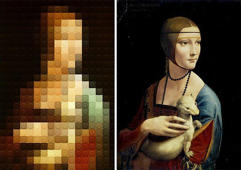 Шедевры искусства, собраннные из LEGO