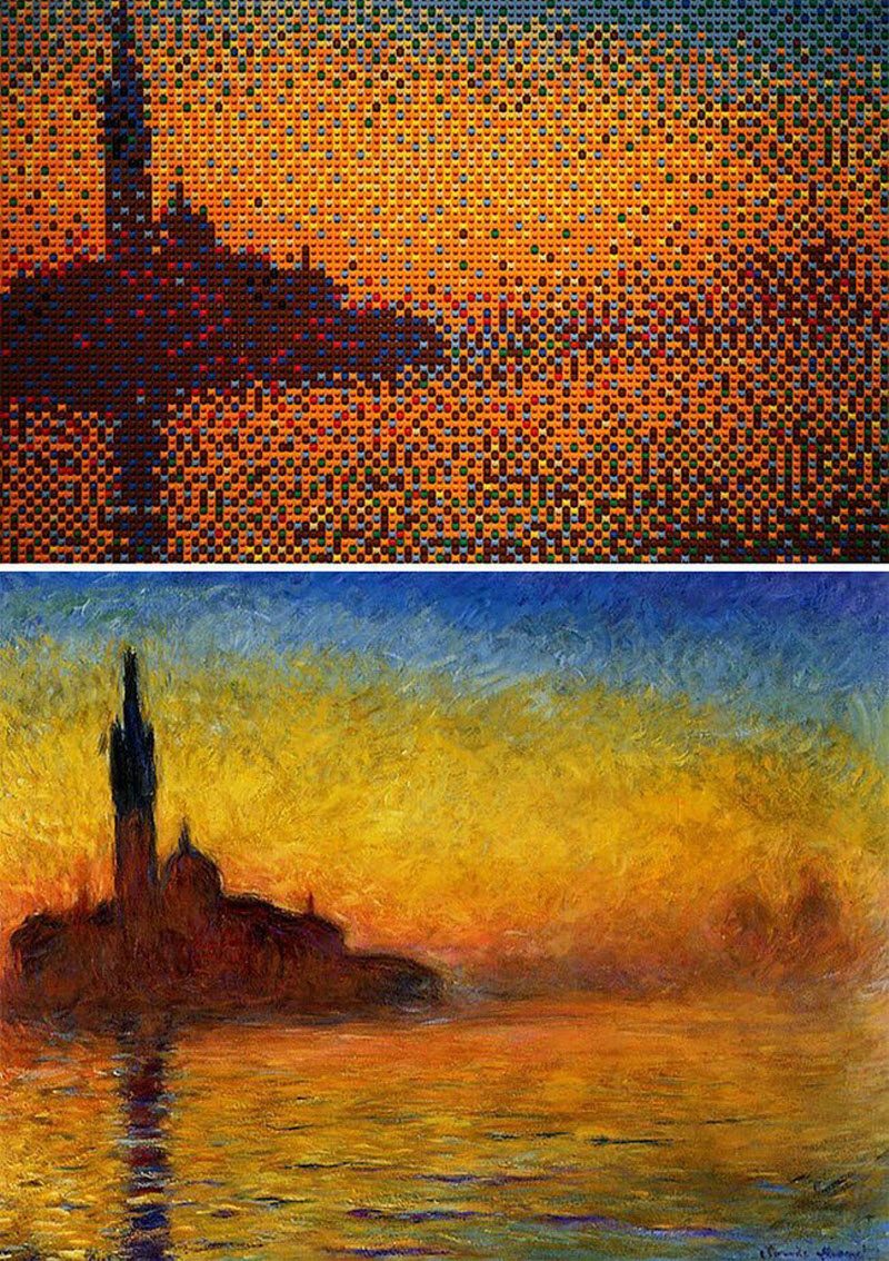 Шедевры искусства, собраннные из LEGO